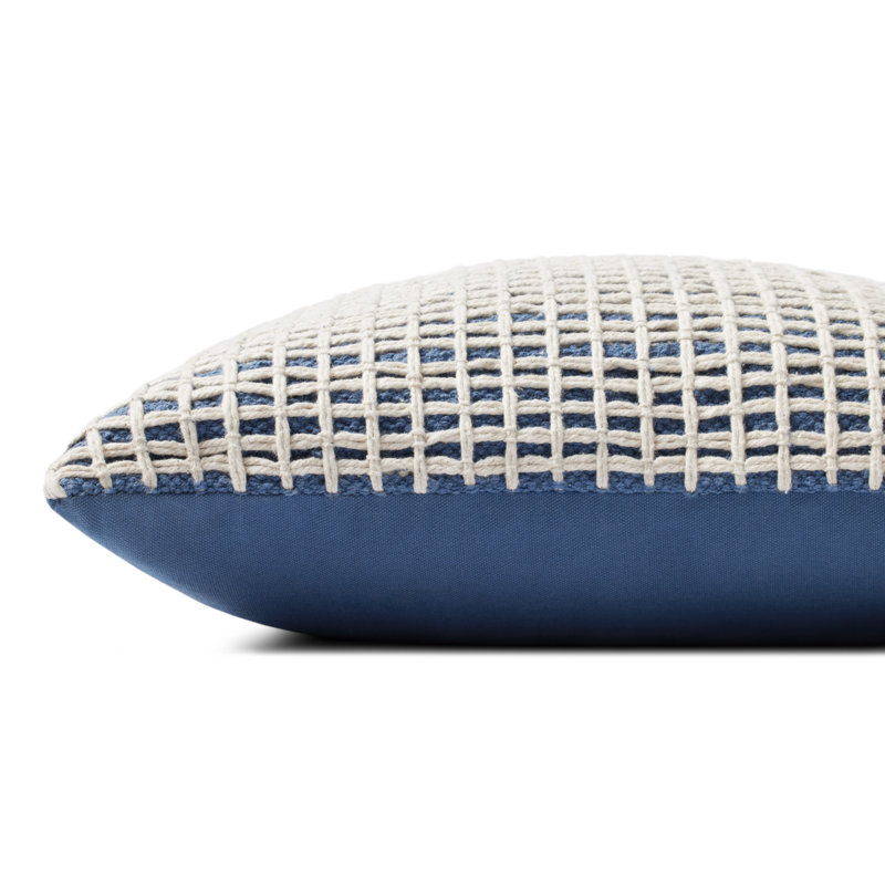 Coussin décoratif Loloi PLL0119, Duvet, Bleu/Ivoire