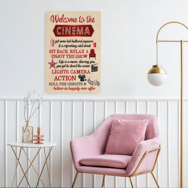 Bienvenue au cinéma, architecture rétro, H 24 po x l 16 po