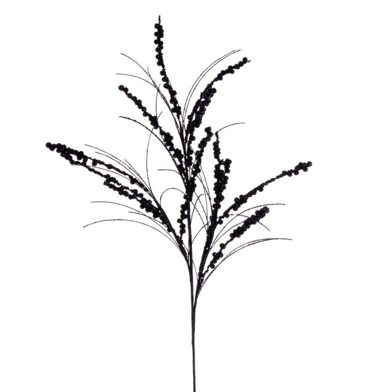 36 po Berry Twig Glitter, 6 par sac, Noir, noir, noir, noir