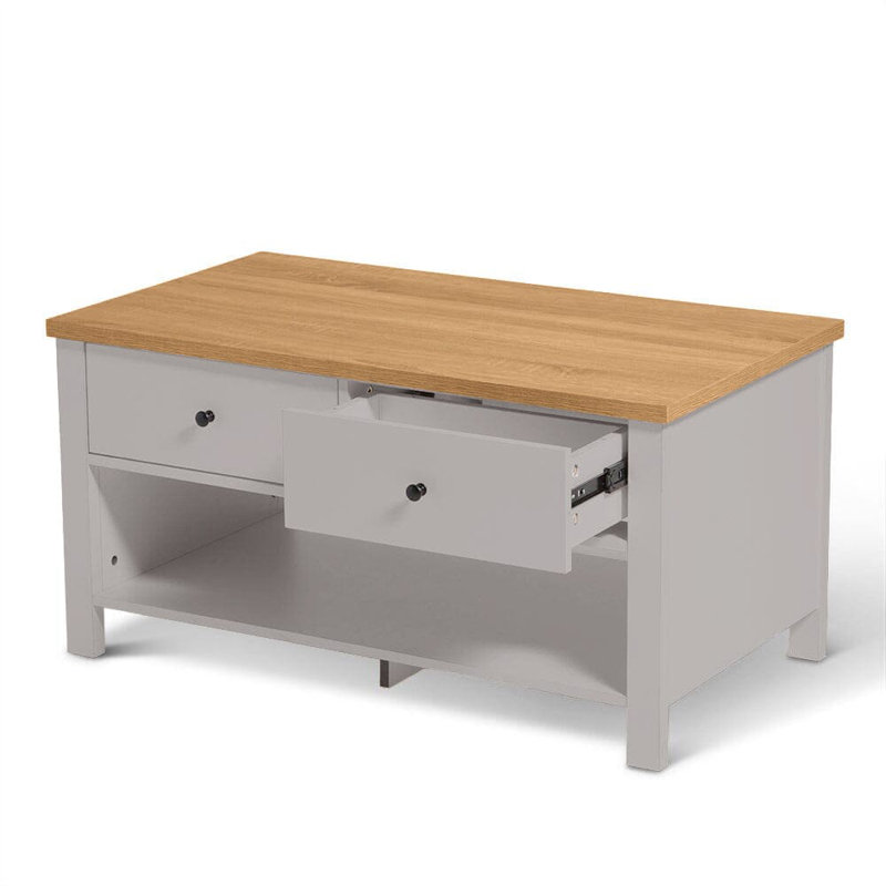 Maryhannah Coffee Table with Storage, Grey