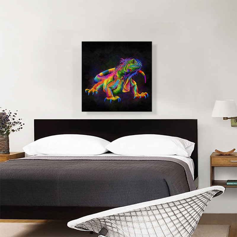 Reproduction d'art graphique sur toile Iguana, H 26 po x l 26 po x P 1,5 po