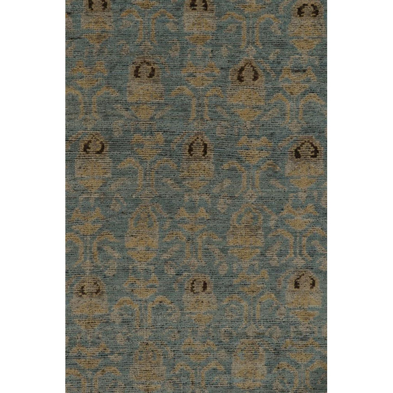 Rug & Kilim’S Tribal Runner In Blue With Beige-Brown Geometric Pattern, Runner 2'6" x 10'
