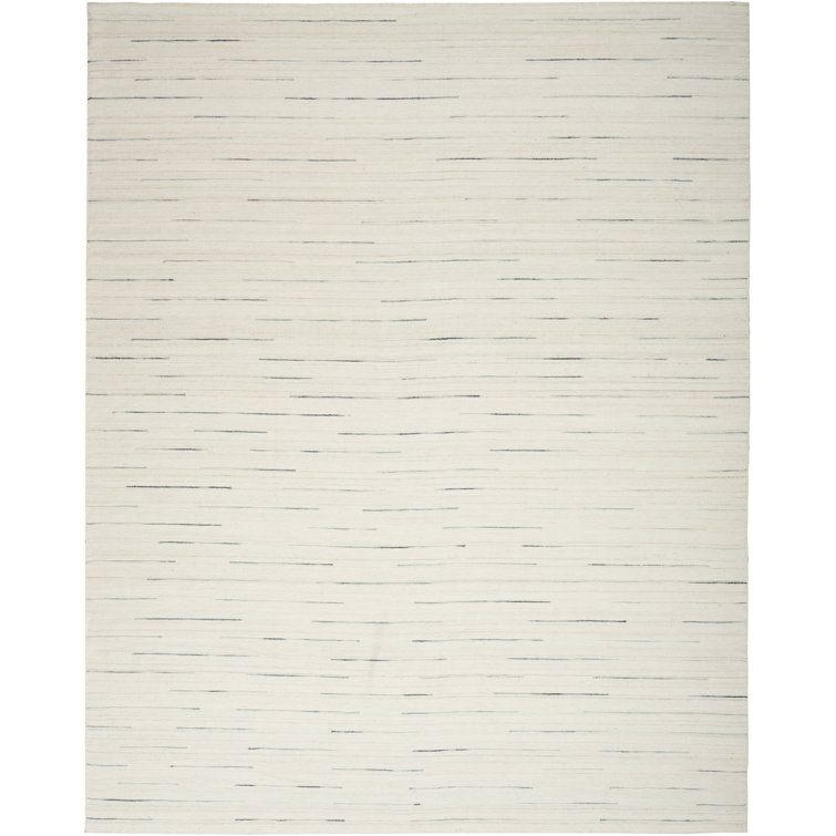 Anerinda Solid Hand Loomed Wool/Cotton Area Rug in Ivory