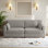Bentura Upholstered Light Gray Corduroy Modular Sofa with Pillow Back and Solid Wood Legs