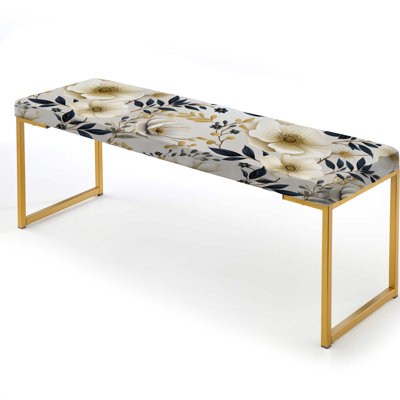 Upholstered Gold Bench