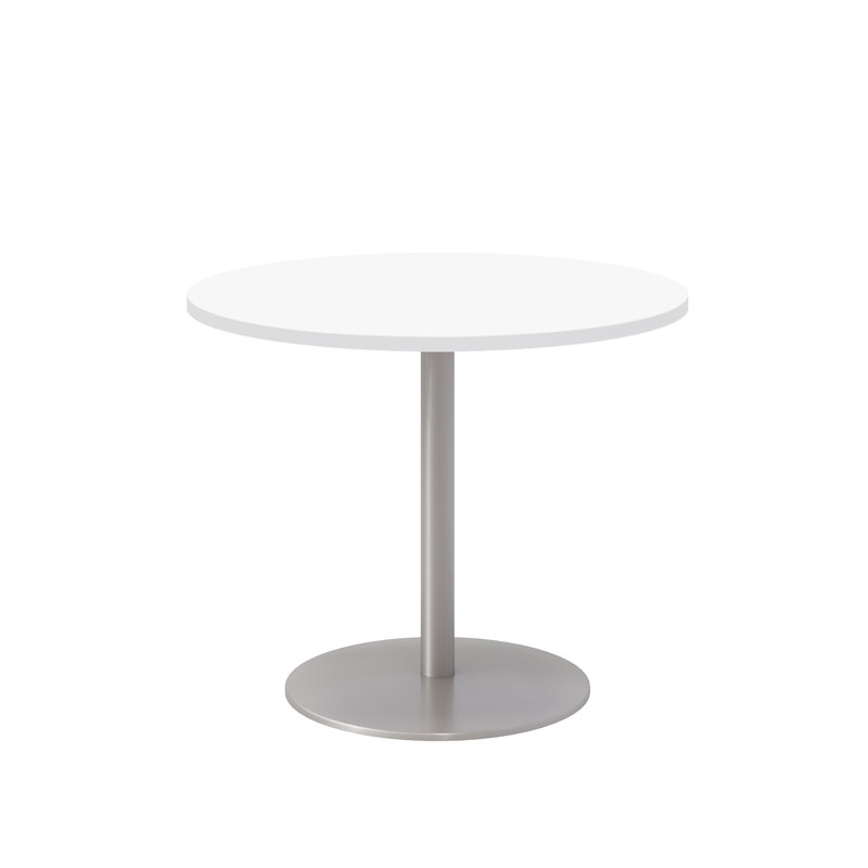 Table ronde à piédestal, Blanc de designer, H 29 po x L 36 po x l 36 po