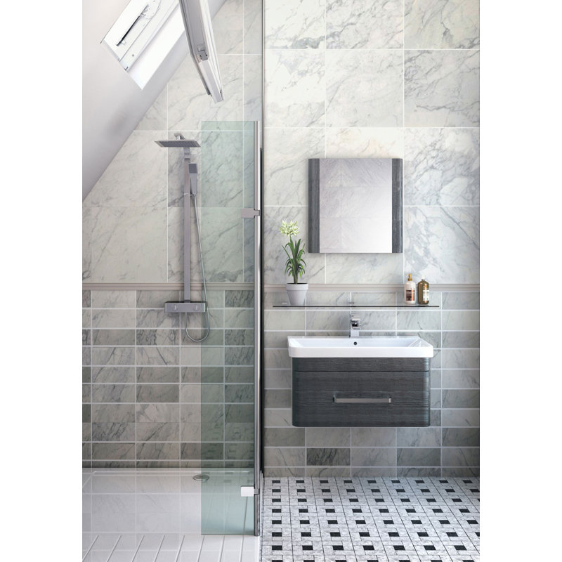 Stibbington Wood Flat Wall Mirror, Black