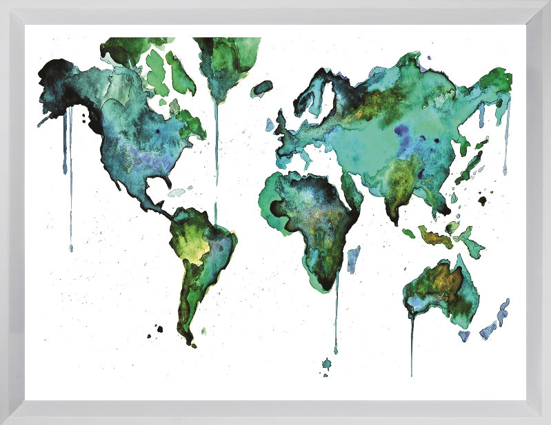 World Contemporary Abstract - Single Picture Frame Print, Matt White, 253.492 cm H x 202.692 cm W