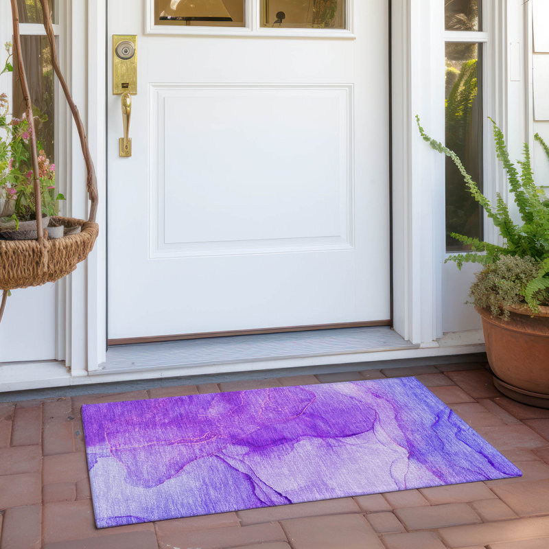 Kyrie Washable Abstract Indoor / Outdoor Rug, Rectangle 1'8" x 2'6"
