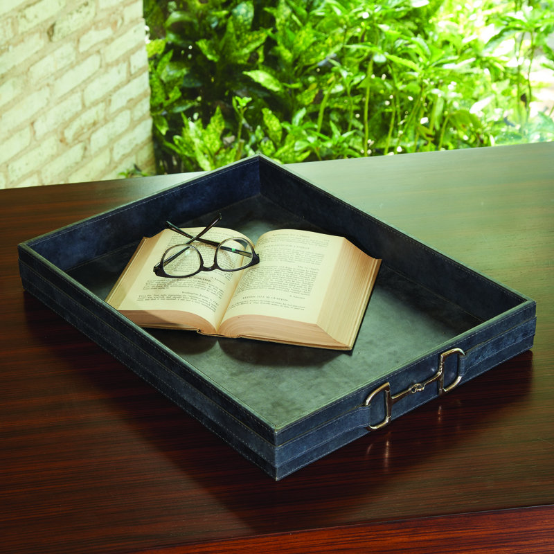 Stirrup Decorative Tray, Blue Wash