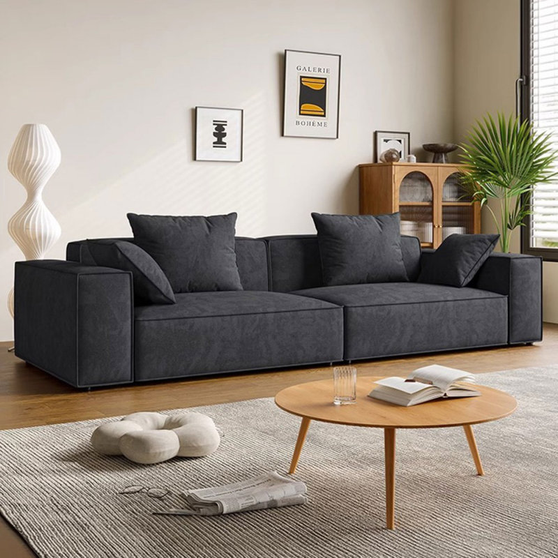 Coussin modulaire 100% polyester, H 28,35 po x l 110,24 po x P 39,37 po, 4, Noir, noir, noir, noir
