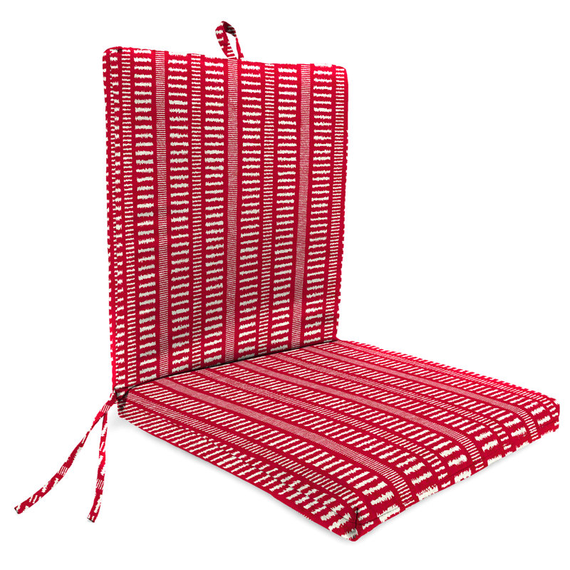 20" x 43" Palisade Outdoor Chair Cushion with Ties and Hanger Loop, Multi-Colored
