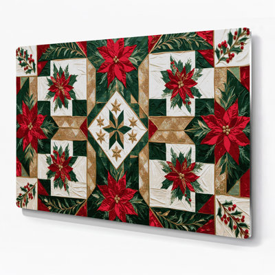 Christmas Christmas Quilts Brown Metal Wall Art