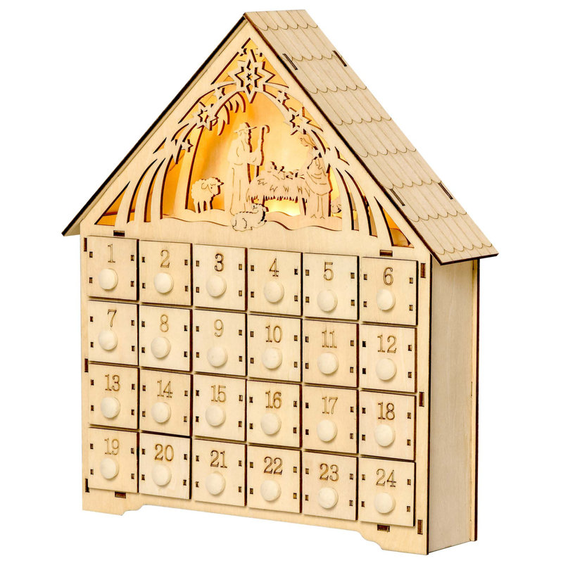 Calendrier de l'Avent de Noël en bois
