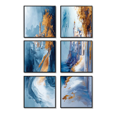 Maroc, Rabat bleue, Kasbah - Ensemble de 6 reproductions d'art mural