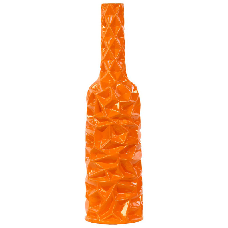 Gore Ceramic Table Vase, 19.5" H x 5.25" W x 5.25" D, Orange
