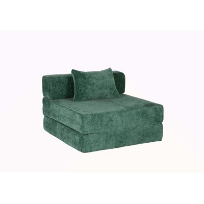 Compression Sofa,Convertible Floor Sofa Bed With Fixed-Shape Frame,Single Seater Boneless Modular Sectional Sofa,No Assembly Required,Chenille Fabric,For Living Room Bedroom