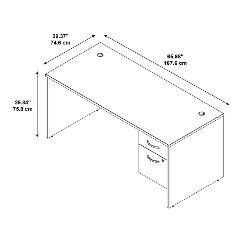 Bureau Series C, Chêne clair, H 30 po x l 66 po x P 30 po