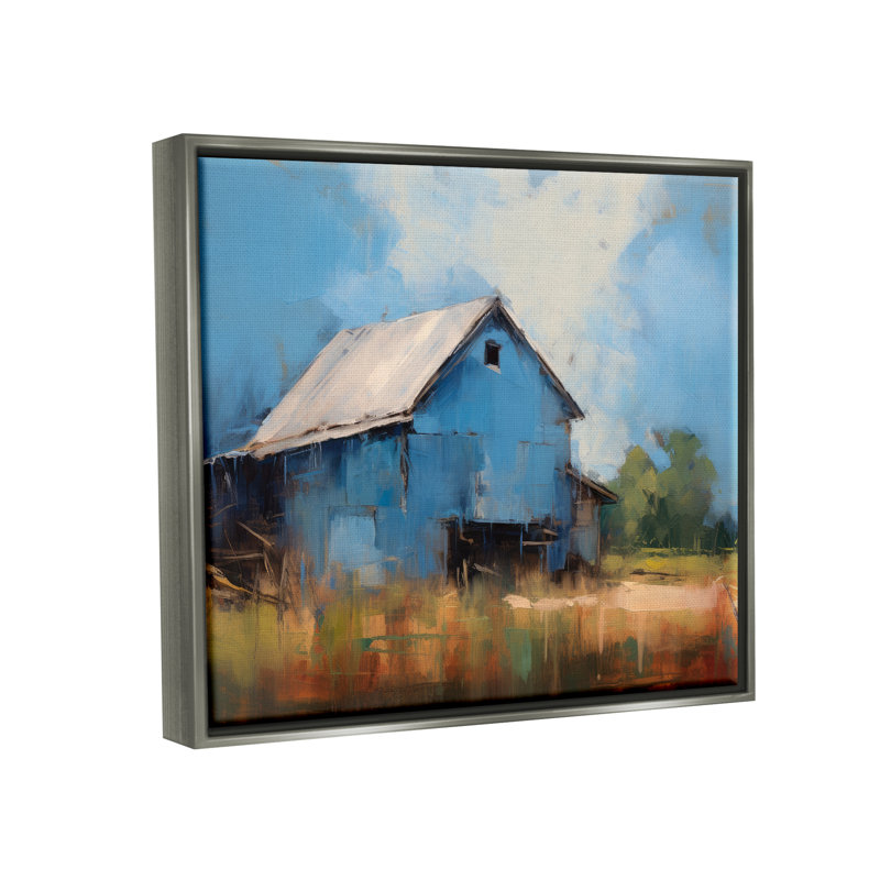 «Modern Barn», reproduction d'art sur toile flottante, Cadre flottant gris lustré, H 17 po x l 21 po x P 1,7 po