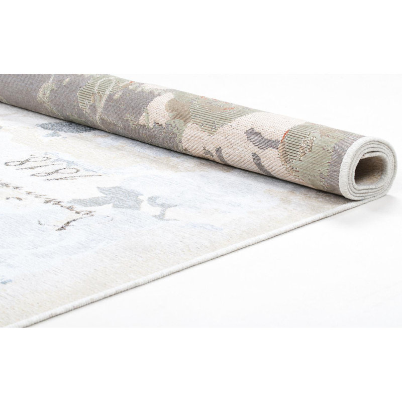 Costanzo Machine Woven Blue/Cream Indoor Rug, Rectangular 240 x 340 cm