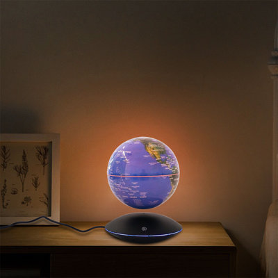 6" Magnetic Levitation Globe with LED Night Light, Touch Control Educational World Map Decor