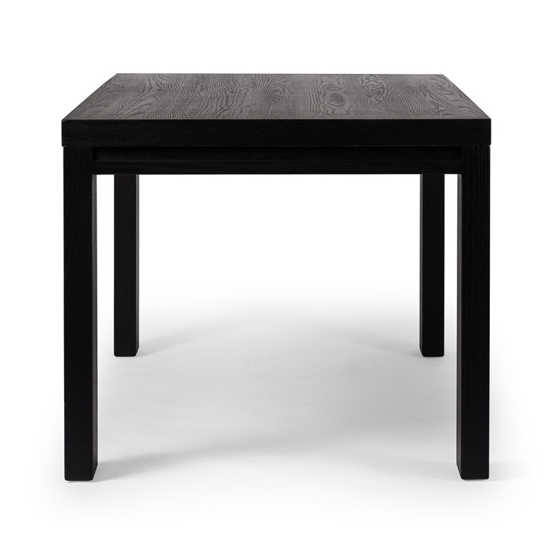Millie Solid Oak Dining Table, 30" H x 72" L x 72" W, Drifted Matte Black Veneer