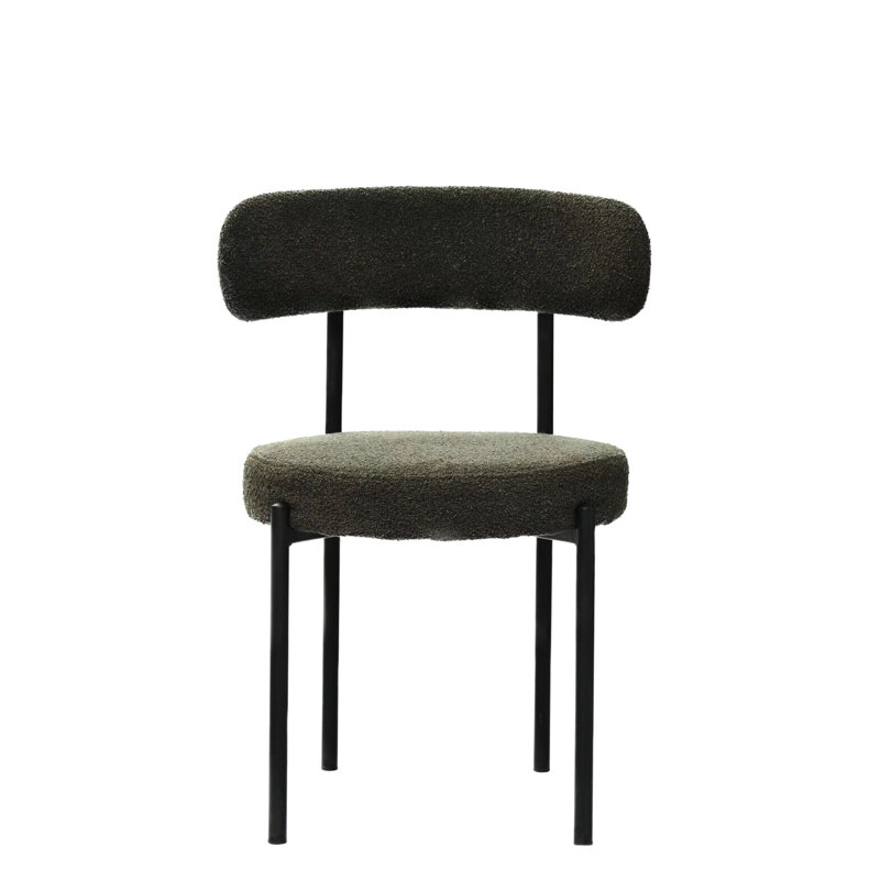 Chaise de salle à manger de style Mid-Century moderne (2), velours à texture délicate et fabrication en métal pour différentes pièces