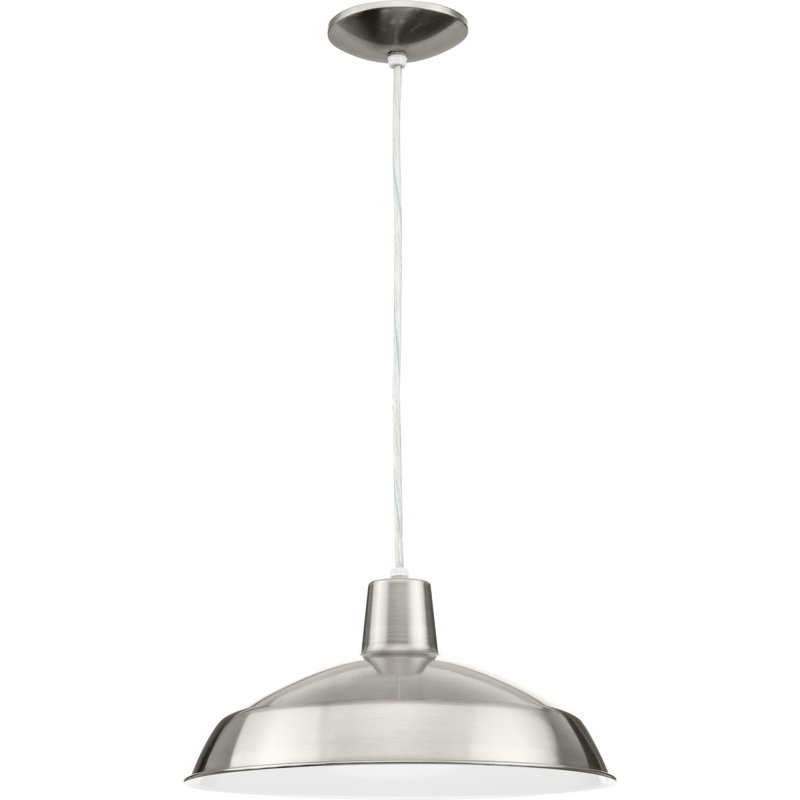 Luminaire suspendu conique 1 lumière, Nickel brossé