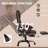High Back Vibration Massage Office Chair With 6 Points, Hight Adjustable Computer Desk Chair, Reclining Office Chair With Retractable Footrest And Remote, Brown-1859241058