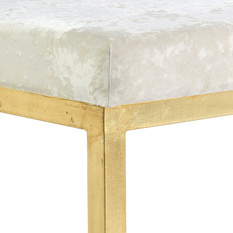 Upholstered Bench, Gold Leaf/Ivory