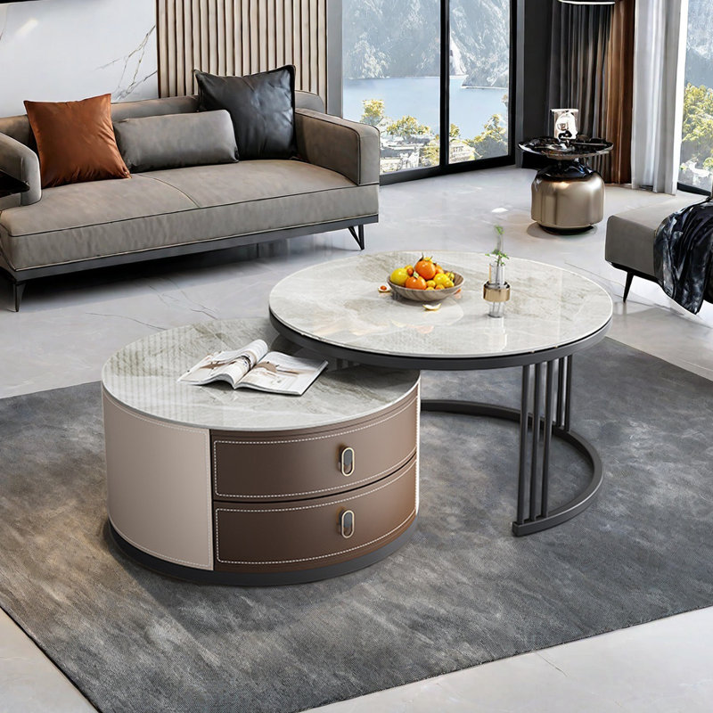 Ensemble de tables basses Modern, Multi-couleur, H 17,7 po x L 31,5 po x l 31,5 po