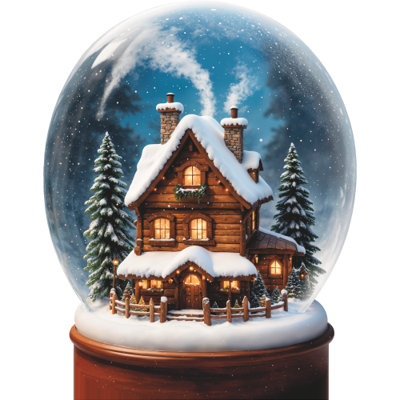 SP13579 Christmas Winter Snow Globe Log Cabin Cardboard Cutout Standee Standup