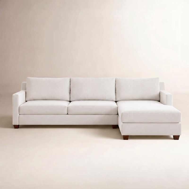 Rhodes 2 - Piece Upholstered Sectional, Right Hand Facing, Drusky Linen Sustain® Basketweave