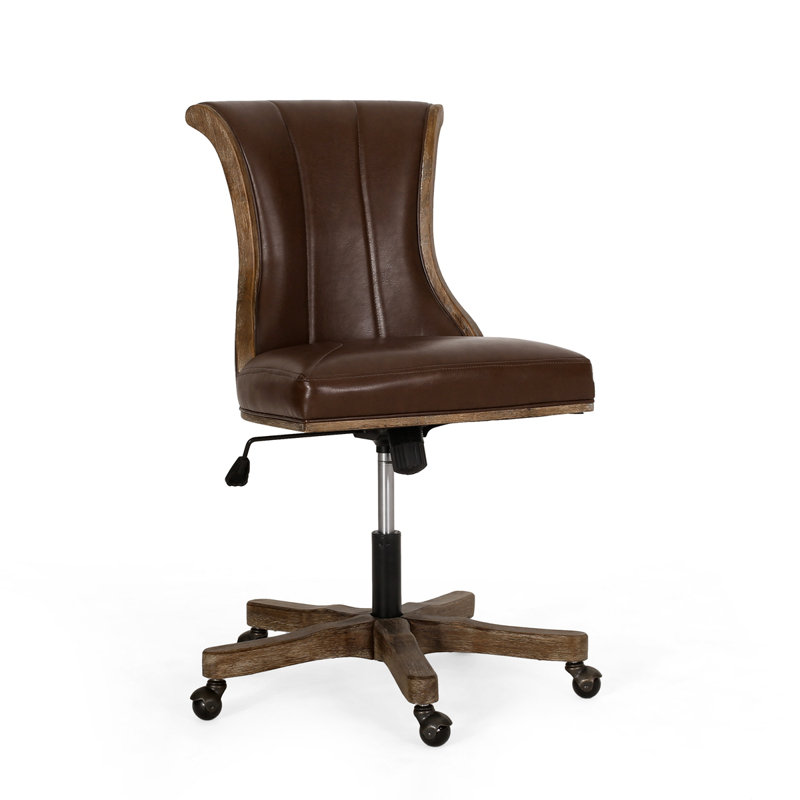 Chaise de bureau pivotante et élévatrice, Brun / neutre, H 35,5 po x l 27,75 po x P 24,75 po