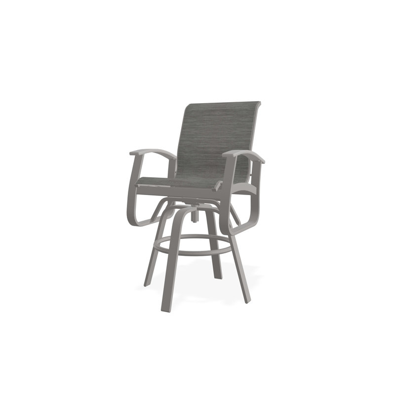 Fauteuil pivotant à hauteur de barre en aluminium Belle Isle Sling, Gris chaleureux, Brooks