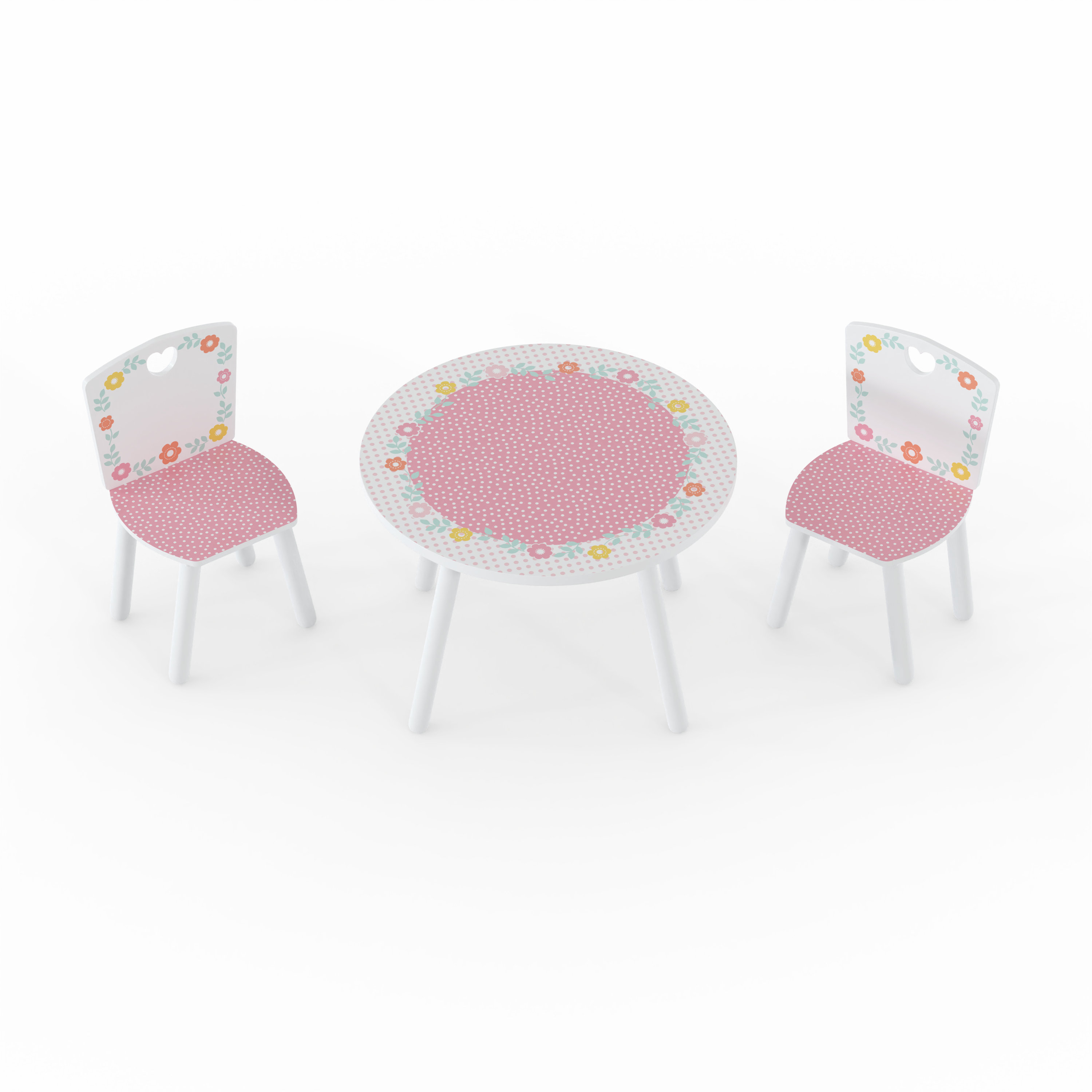 Crook Kids 3 Piece Round Play Or Activity Table and Chair Set