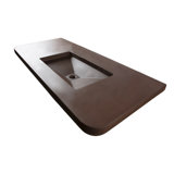 Newterra Concrete Handmade Rectangular Console Bathroom Sink