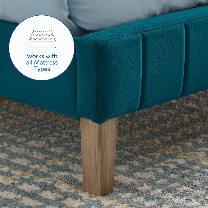 Moniz Upholstered Platform Bed, Antonio Juniper, Queen