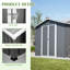 Remise de rangement extérieure 8 x 12 pi - Grand outil en métal avec cadre en aluminium et portes verrouillables pour la cour de jardin, avec beaucoup d'espace, portes doubles pratiques, conception pratique facile