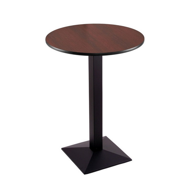 Table piédestal à hauteur de comptoir, Diamètre de 30 po, Noir, 36"