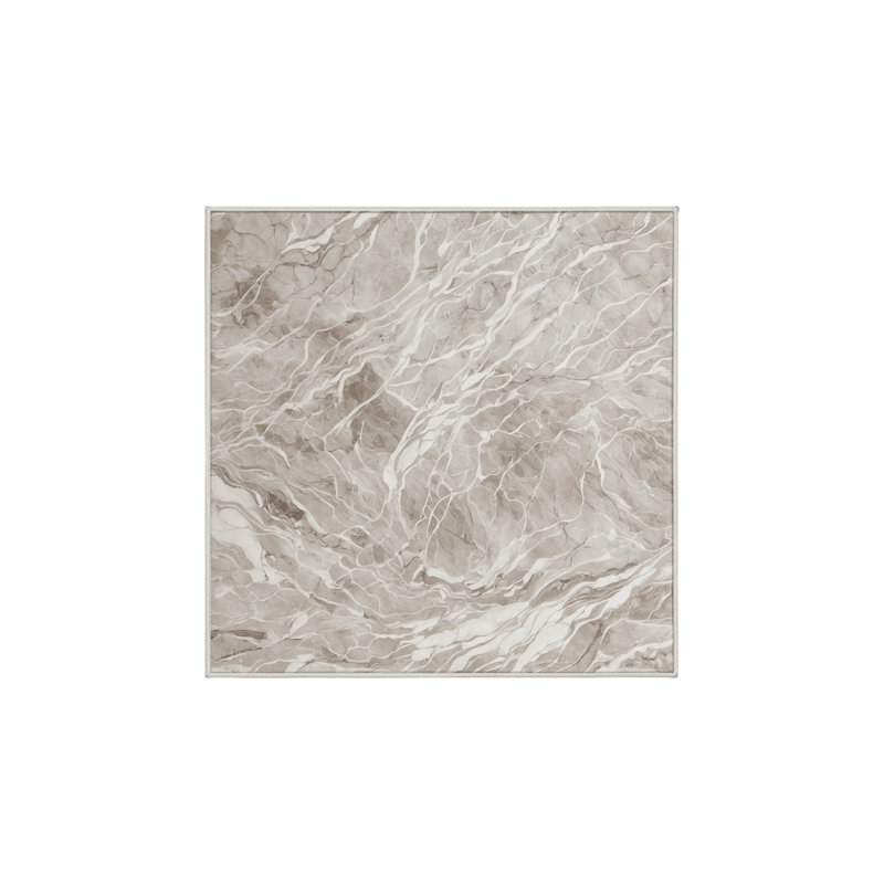 Machine Washable Beige Area Rug, Square 5'