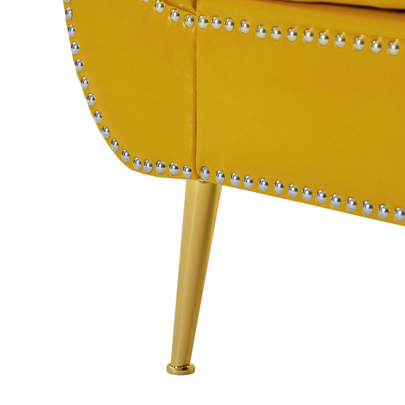 Banc de rangement rabattable, Jaune