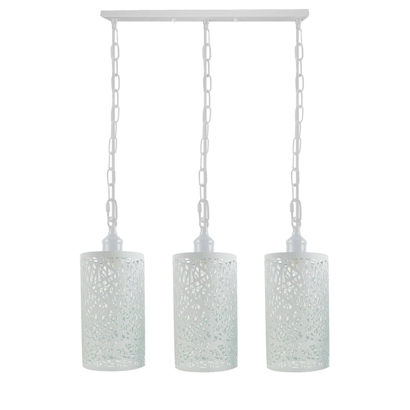 3 - Light Kitchen Island Pendant, White, White