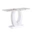 Table de salle à manger rectangulaire contemporaine blanc brillant pour chambre à coucher, bistro, maison - 48,64 po x 17,81 po x 29,88 po Bureau étudiant délicat, bureau de jeu 48,64 po x 17,81 po