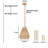 1 - Light Kitchen Single Steel Dimmable Woven Rattan Pendant UL Certified-199332382