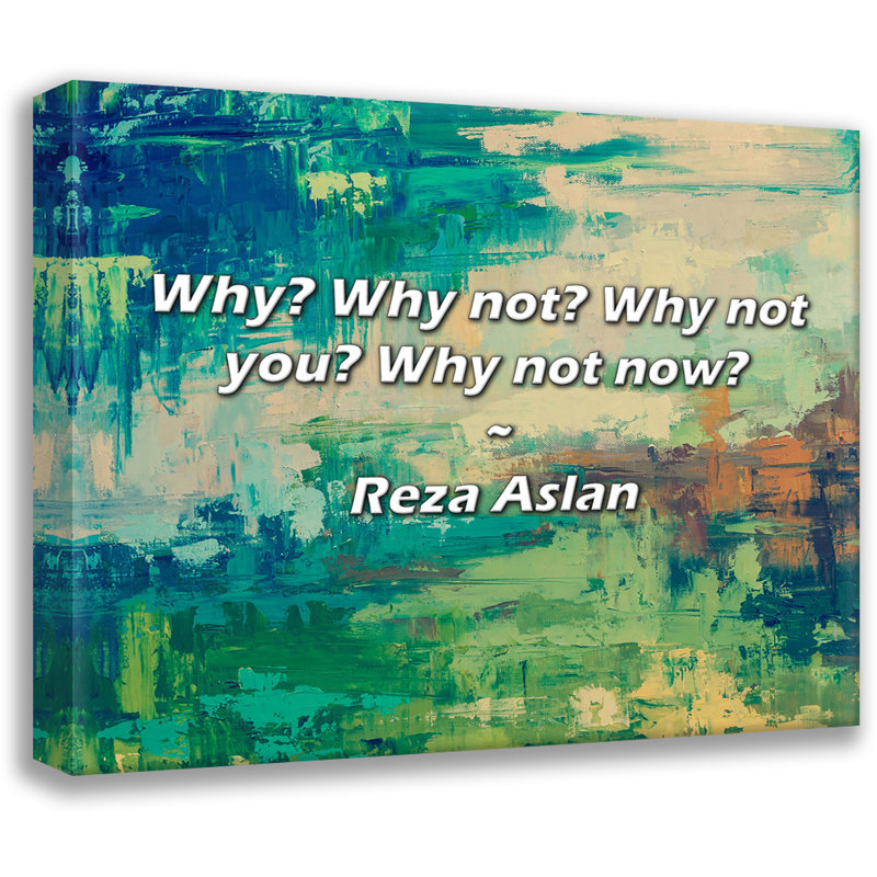 Citation de Reza Aslan: Pourquoi? Pourquoi pas? Pourquoi pas vous? Pourquoi pas maintenant?, H 15 po x l 18 po