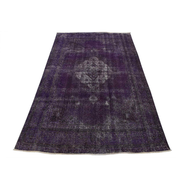 Tapis mauve en laine des années 1970 7 pi 7 po x 10 pi 6 po Garriga