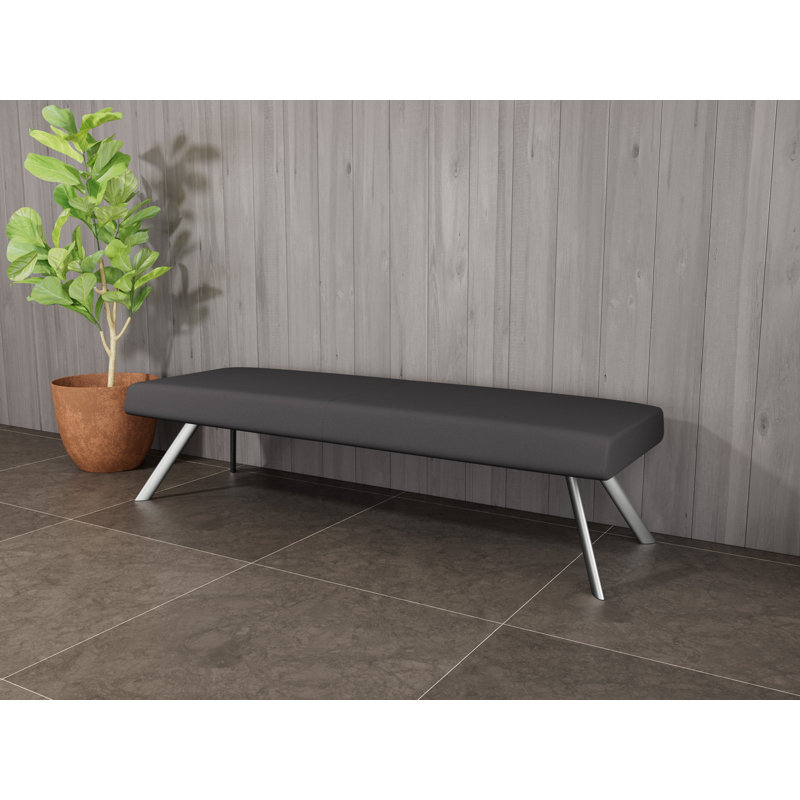 Banc de réception Willow, Noir Visite Libre - tissu uni, Argent argent