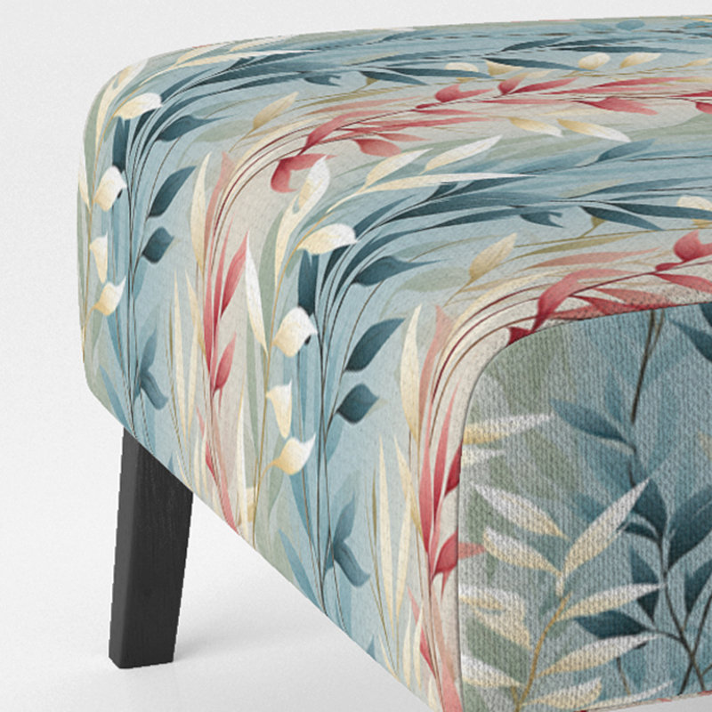 Soft Botanical Hues - Upholstered Botanical & Pattern Accent Slipper Chair