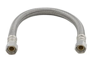 3/8" Comp X 3/8" FIP X 16" Stainless Steel and PVC Reinforced Sink Flexible Water Connectors